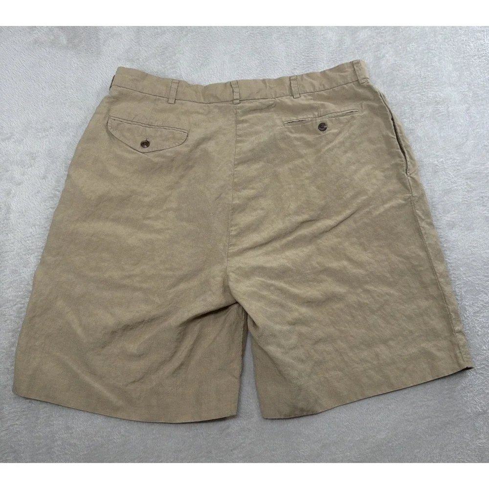 Vintage Beige Pleated Polo Golf Ralph Lauren Shorts Mens Size 36 Linen/Silk Golf